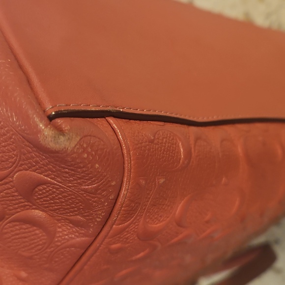 Coach 2018 Pink Embossed Tote with Chain Straps - Picture 5 of 16